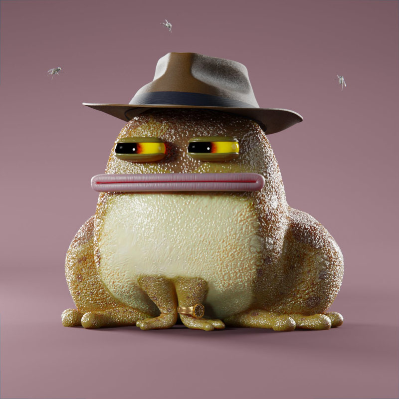 Selected Croakz character wearing a fedora