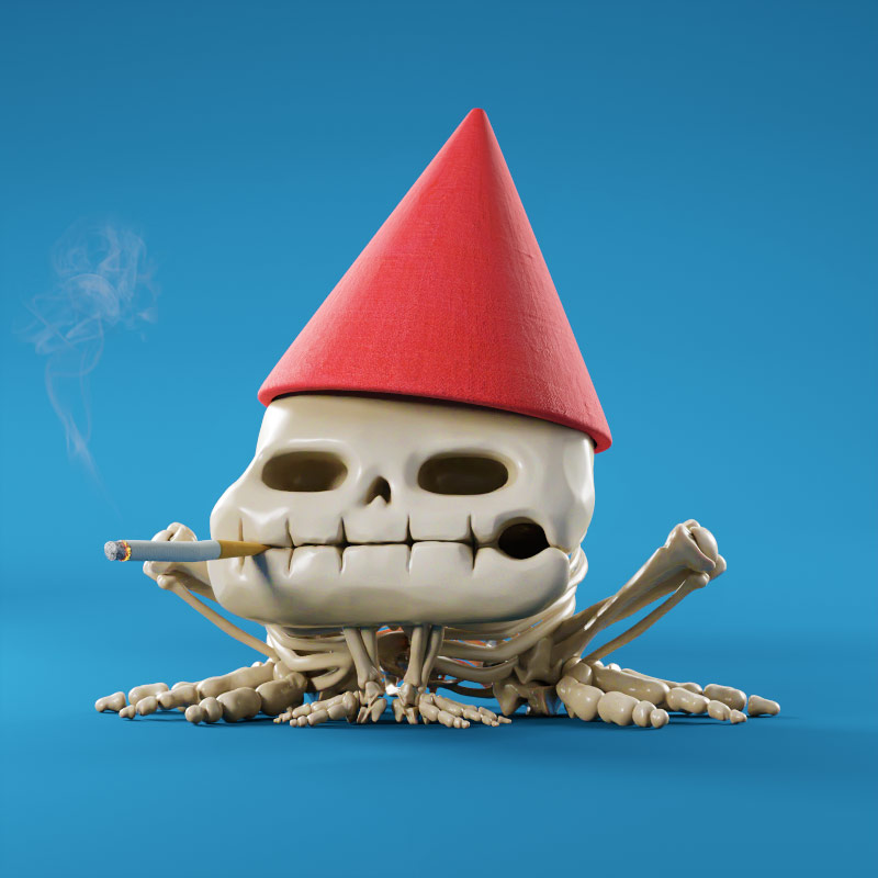 Selected skeletal Croakz character wearing a red cone hat