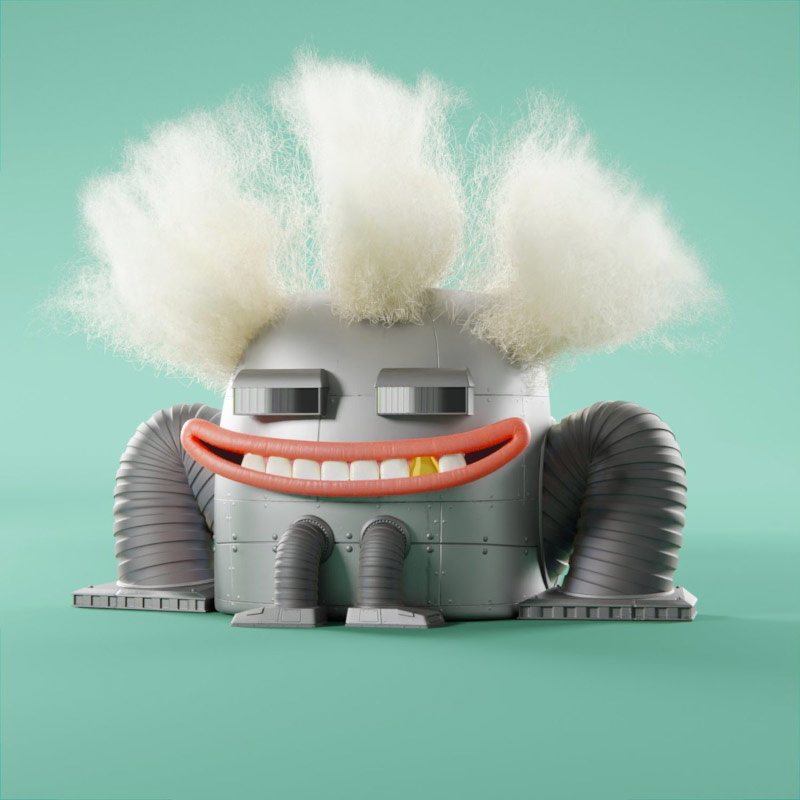 Selected mechanical Croakz character with white hair