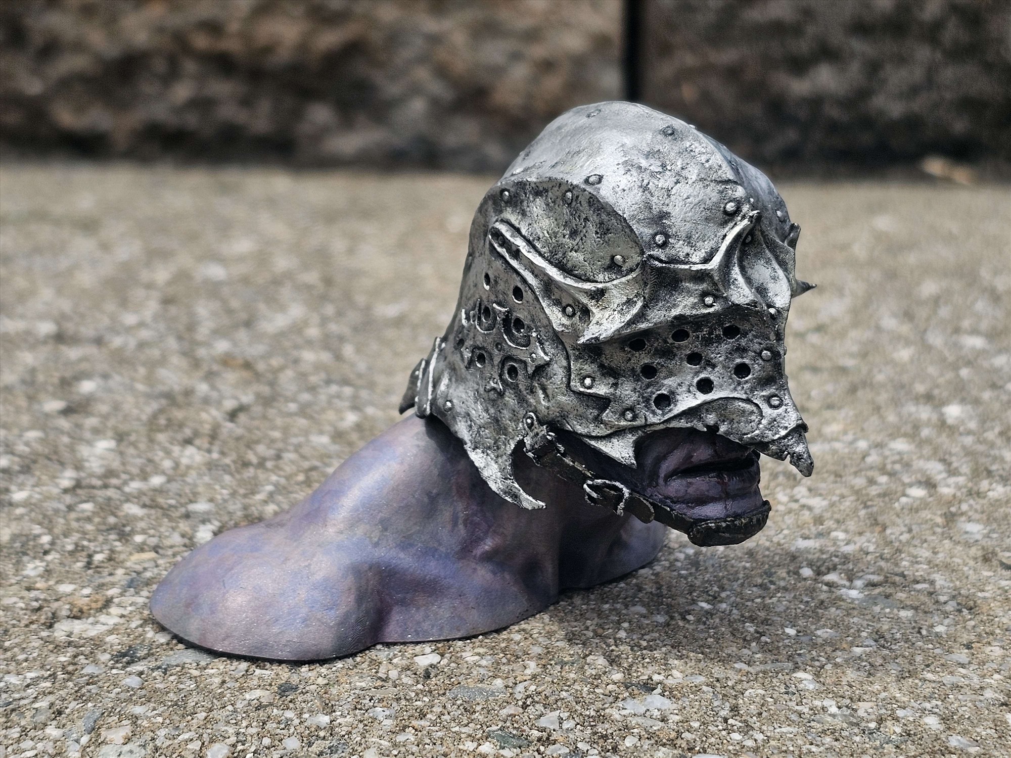 Painted Sallet Man physical print in profile
